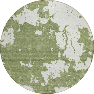 Piper Looms Chantille Modern ACN897 Green Machine Washable Area Rug Round Main Image