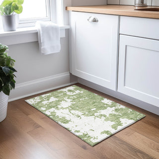 Piper Looms Chantille Modern ACN897 Green Machine Washable Area Rug Scatter Lifestyle Image Feature