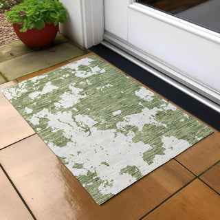 Piper Looms Chantille Modern ACN897 Green Machine Washable Area Rug Scatter Outdoor Lifestyle Image Feature