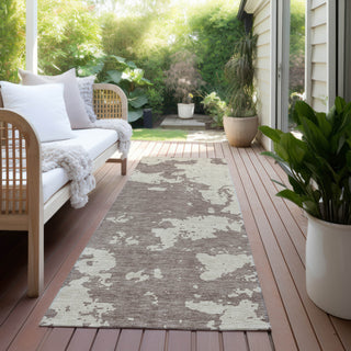 Piper Looms Chantille Modern ACN897 Taupe Machine Washable Area Rug Runner Outdoor Lifestyle Image Feature