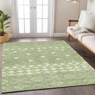 Piper Looms Chantille Diamonds ACN898 Aloe Machine Washable Area Rug Lifestyle Image Feature