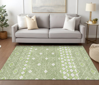 Piper Looms Chantille Diamonds ACN898 Aloe Machine Washable Area Rug Lifestyle Image Feature