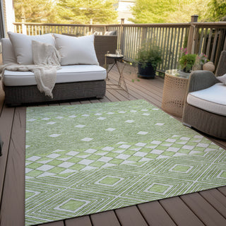 Piper Looms Chantille Diamonds ACN898 Aloe Machine Washable Area Rug Outdoor Lifestyle Image Feature