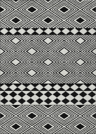 Piper Looms Chantille Diamonds ACN898 Black Machine Washable Area Rug main image