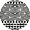 Piper Looms Chantille Diamonds ACN898 Black Machine Washable Area Rug Round Main Image