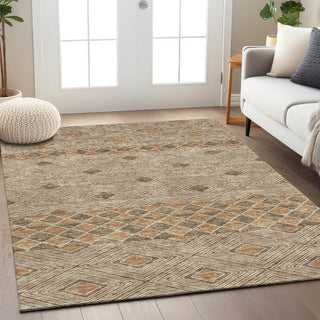 Piper Looms Chantille Diamonds ACN898 Brown Machine Washable Area Rug Lifestyle Image Feature