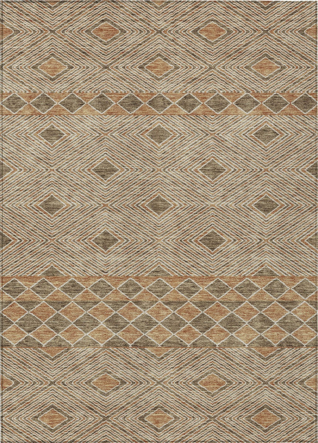 Piper Looms Chantille Diamonds ACN898 Brown Machine Washable Area Rug ...