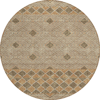 Piper Looms Chantille Diamonds ACN898 Brown Machine Washable Area Rug Round Main Image