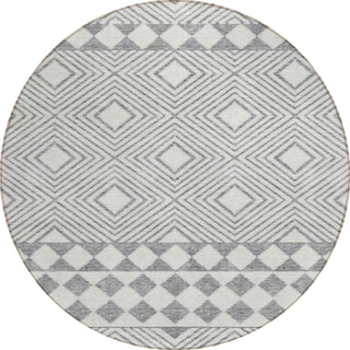 Piper Looms Chantille Diamonds ACN898 Gray Machine Washable Area Rug Round Main Image