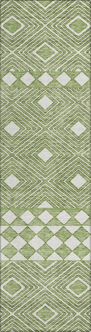 Piper Looms Chantille Diamonds ACN898 Green Machine Washable Area Rug Runner Main Image