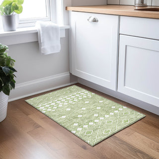 Piper Looms Chantille Diamonds ACN898 Green Machine Washable Area Rug Scatter Lifestyle Image Feature