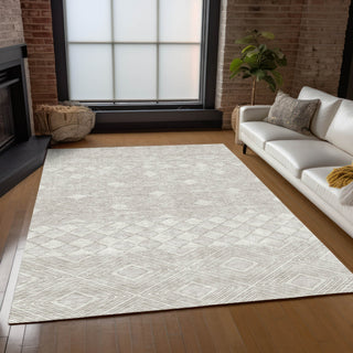 Piper Looms Chantille Diamonds ACN898 Ivory Machine Washable Area Rug Lifestyle Image Feature