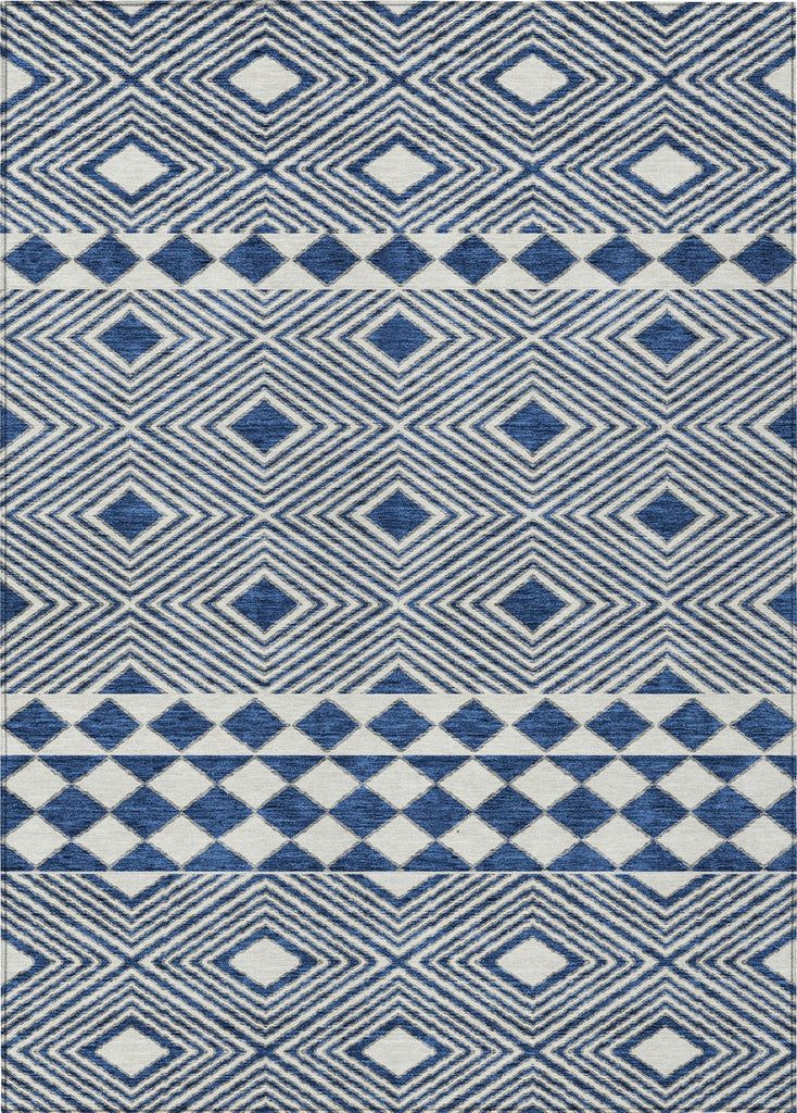 Piper Looms Chantille Diamonds ACN898 Navy Machine Washable Area Rug main image