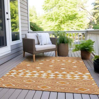 Piper Looms Chantille Diamonds ACN898 Orange Machine Washable Area Rug Outdoor Lifestyle Image Feature