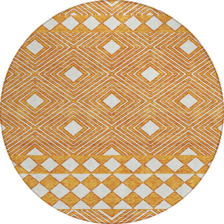 Piper Looms Chantille Diamonds ACN898 Orange Machine Washable Area Rug Round Main Image