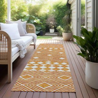 Piper Looms Chantille Diamonds ACN898 Orange Machine Washable Area Rug Runner Outdoor Lifestyle Image Feature