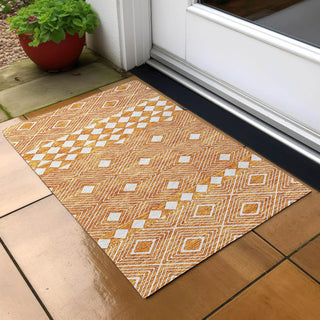 Piper Looms Chantille Diamonds ACN898 Orange Machine Washable Area Rug Scatter Outdoor Lifestyle Image Feature