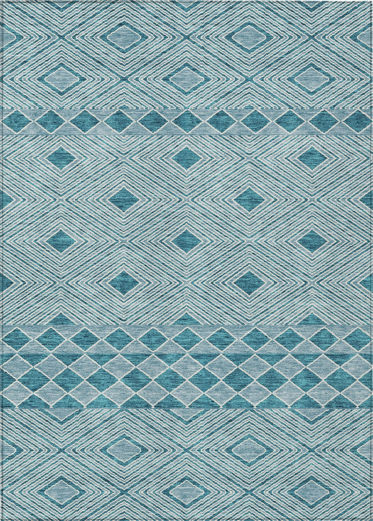 Piper Looms Chantille Diamonds ACN898 Teal Machine Washable Area Rug main image