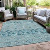 Piper Looms Chantille Diamonds ACN898 Teal Machine Washable Area Rug Outdoor Lifestyle Image Feature