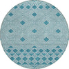 Piper Looms Chantille Diamonds ACN898 Teal Machine Washable Area Rug Round Main Image