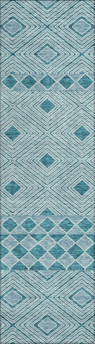 Piper Looms Chantille Diamonds ACN898 Teal Machine Washable Area Rug Runner Main Image