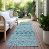 Piper Looms Chantille Diamonds ACN898 Teal Machine Washable Area Rug Runner Outdoor Lifestyle Image Feature