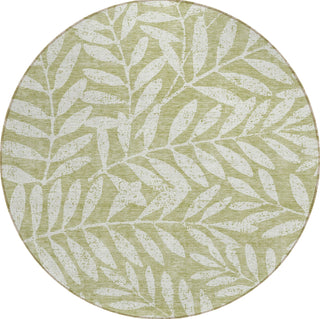 Piper Looms Chantille Floral ACN899 Aloe Machine Washable Area Rug Round Main Image