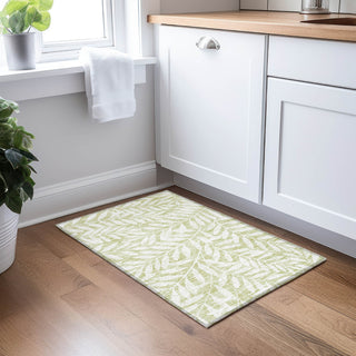 Piper Looms Chantille Floral ACN899 Aloe Machine Washable Area Rug Scatter Lifestyle Image Feature