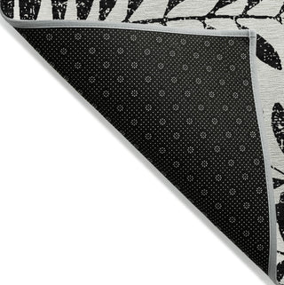 Piper Looms Chantille Floral ACN899 Black Machine Washable Area Rug Backing Image