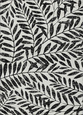 Piper Looms Chantille Floral ACN899 Black Machine Washable Area Rug main image