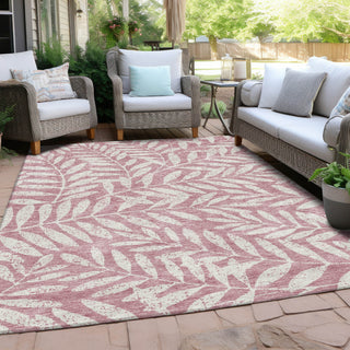 Piper Looms Chantille Floral ACN899 Blush Machine Washable Area Rug Outdoor Lifestyle Image Feature