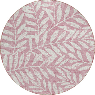 Piper Looms Chantille Floral ACN899 Blush Machine Washable Area Rug Round Main Image