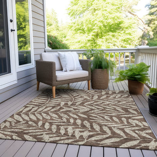 Piper Looms Chantille Floral ACN899 Brown Machine Washable Area Rug Outdoor Lifestyle Image Feature