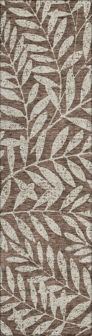 Piper Looms Chantille Floral ACN899 Brown Machine Washable Area Rug Runner Main Image