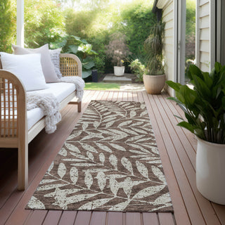 Piper Looms Chantille Floral ACN899 Brown Machine Washable Area Rug Runner Outdoor Lifestyle Image Feature