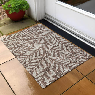 Piper Looms Chantille Floral ACN899 Brown Machine Washable Area Rug Scatter Outdoor Lifestyle Image Feature