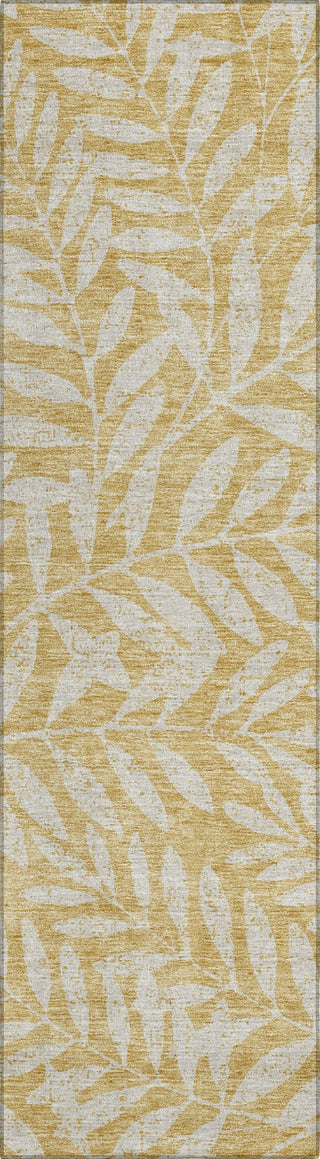 Piper Looms Chantille Floral ACN899 Gold Machine Washable Area Rug Runner Main Image