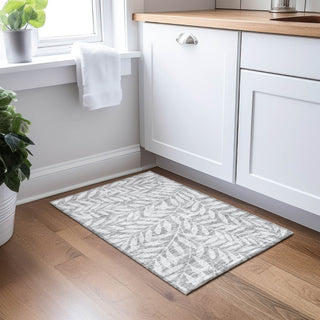 Piper Looms Chantille Floral ACN899 Gray Machine Washable Area Rug Scatter Lifestyle Image Feature
