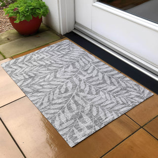 Piper Looms Chantille Floral ACN899 Gray Machine Washable Area Rug Scatter Outdoor Lifestyle Image Feature