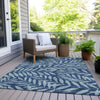 Piper Looms Chantille Floral ACN899 Navy Machine Washable Area Rug Outdoor Lifestyle Image Feature