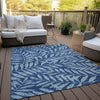 Piper Looms Chantille Floral ACN899 Navy Machine Washable Area Rug Outdoor Lifestyle Image Feature