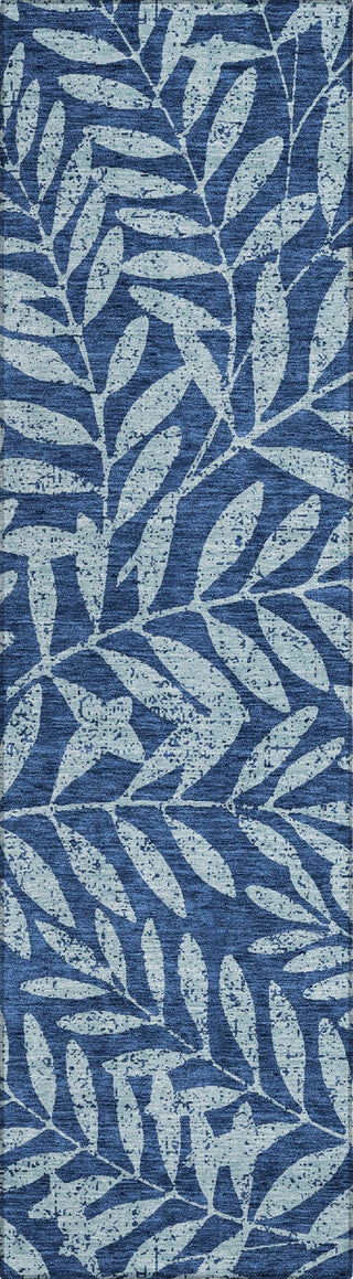 Piper Looms Chantille Floral ACN899 Navy Machine Washable Area Rug Runner Main Image