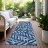 Piper Looms Chantille Floral ACN899 Navy Machine Washable Area Rug Runner Outdoor Lifestyle Image Feature