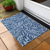 Piper Looms Chantille Floral ACN899 Navy Machine Washable Area Rug Scatter Outdoor Lifestyle Image Feature