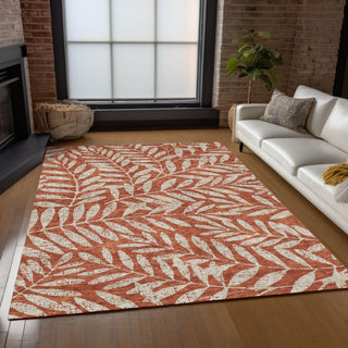 Piper Looms Chantille Floral ACN899 Paprika Machine Washable Area Rug Lifestyle Image Feature