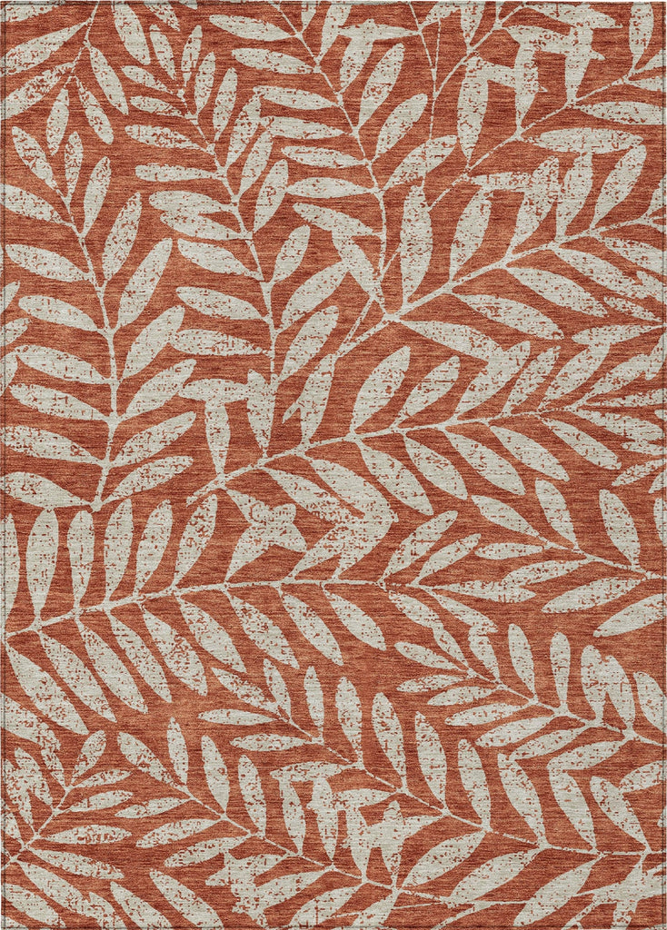 Piper Looms Chantille Floral ACN899 Paprika Machine Washable Area Rug main image