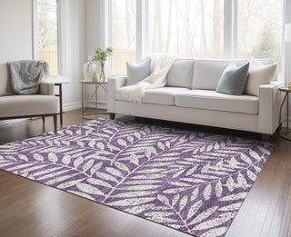 Piper Looms Chantille Floral ACN899 Purple Machine Washable Area Rug Lifestyle Image Feature