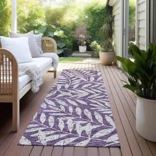 Piper Looms Chantille Floral ACN899 Purple Machine Washable Area Rug Runner Outdoor Lifestyle Image Feature