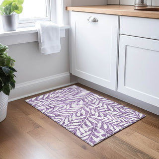 Piper Looms Chantille Floral ACN899 Purple Machine Washable Area Rug Scatter Lifestyle Image Feature