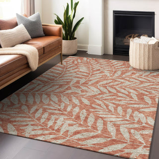 Piper Looms Chantille Floral ACN899 Salmon Machine Washable Area Rug Lifestyle Image Feature